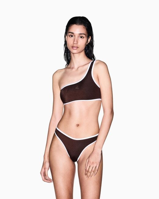 ARMANI EXCHANGE Brown Low-Rise Bikini Bottoms