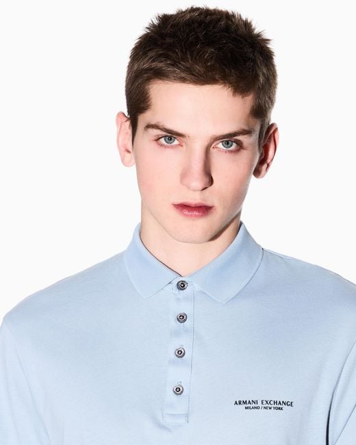 ARMANI EXCHANGE Blue Polo Shirt for men