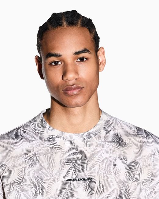 ARMANI EXCHANGE White Regular Fit T-Shirt for men