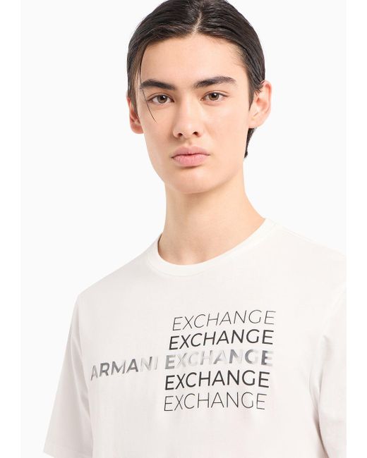 Armani Exchange White A | X Armani Exchange Regular Fit Cotton Armani Exchange Repeat Logo Tee for men