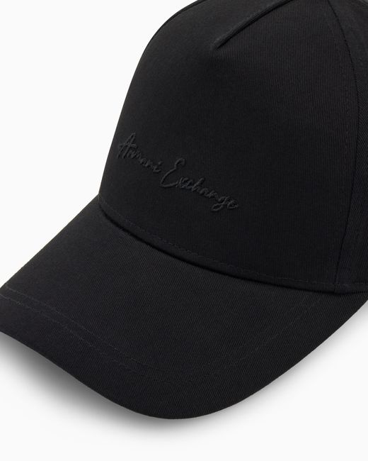 ARMANI EXCHANGE Black Six-Panel Baseball Cap