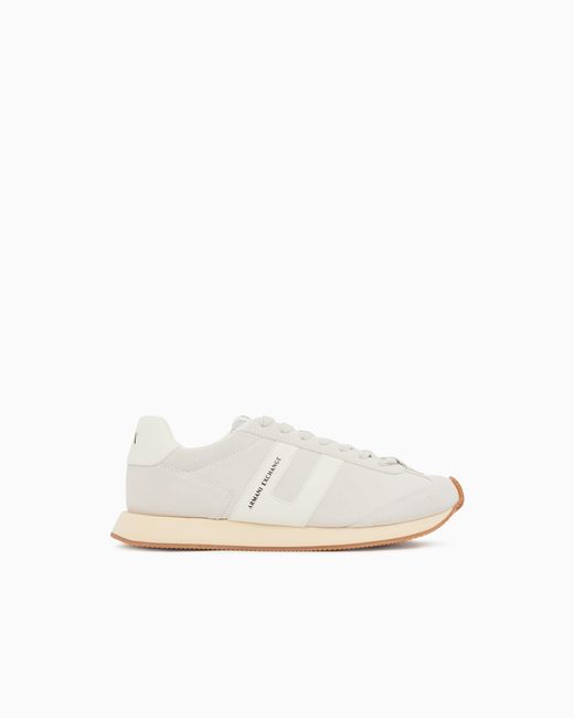 ARMANI EXCHANGE White Sneakers With Side Logo Band for men