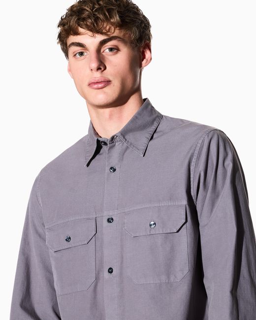 ARMANI EXCHANGE Purple Cotton Ripstop Shirt for men