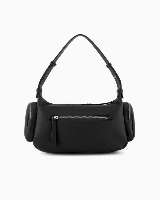 ARMANI EXCHANGE Black Large Shoulder Bag With Side Pockets