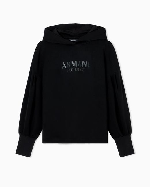 ARMANI EXCHANGE Black Sweatshirt With Wide Sleeves