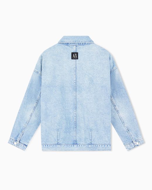 ARMANI EXCHANGE Blue Used Effect Denim Jacket