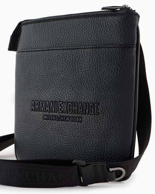 Borsa A Tracolla Piatta Con Logo di ARMANI EXCHANGE in Black da Uomo