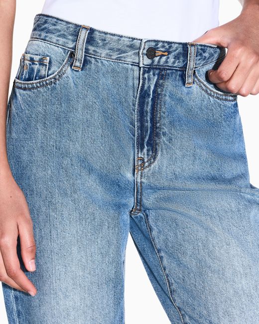 ARMANI EXCHANGE Blue Oversized Fit 5 Pockets Denim Pant Rigid Cotton