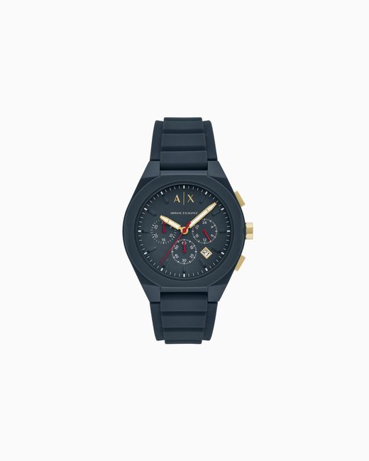 ARMANI EXCHANGE Blue Chronograph Silicone Watch for men