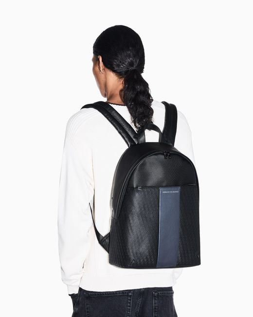 ARMANI EXCHANGE Blue Backpack With An Outside Coating for men