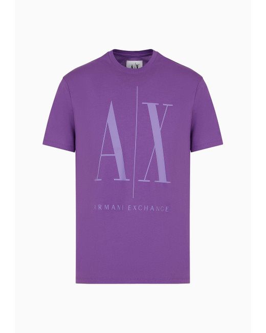 Armani Exchange Jersey-t-shirt In Normaler Passform in Purple für Herren
