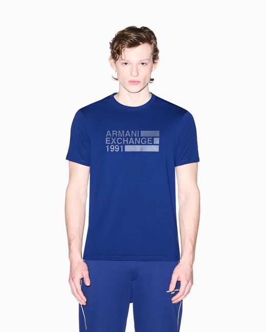 ARMANI EXCHANGE Blue Slim Fit T-Shirt for men