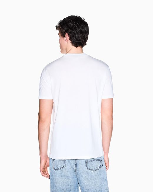 ARMANI EXCHANGE White Regular Fit T-Shirt for men