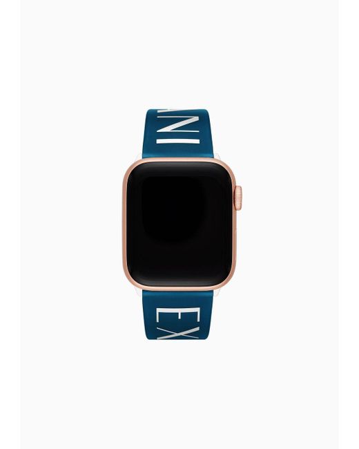 Armani Exchange Blaues Silikonarmband Für Apple Watch®, 42/44/45/49 mm in Black für Herren