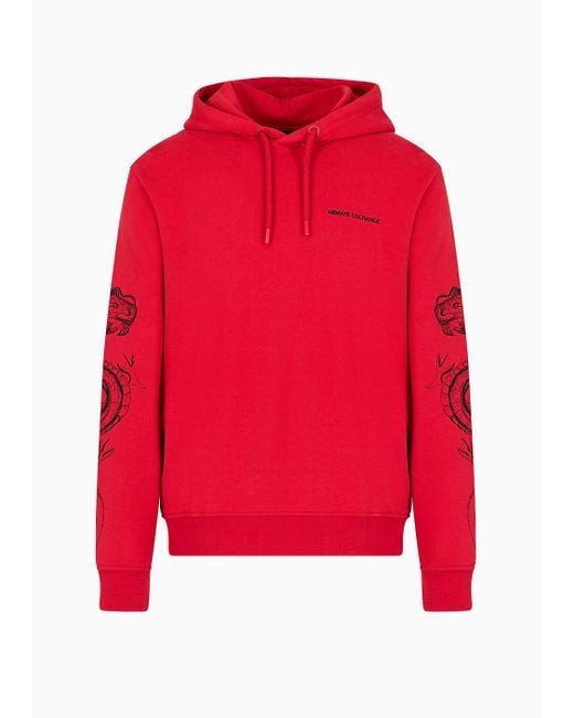 Armani Exchange Red Lunar New Year Hoodie for men