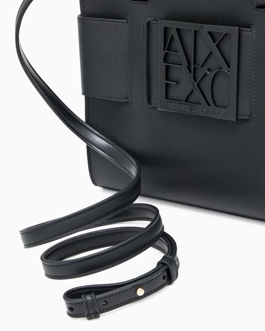 ARMANI EXCHANGE Black Shopping Bag With Monogram