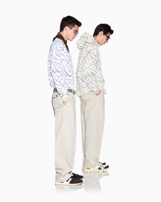 ARMANI EXCHANGE White Slim Fit Cotton Twill Chinos for men