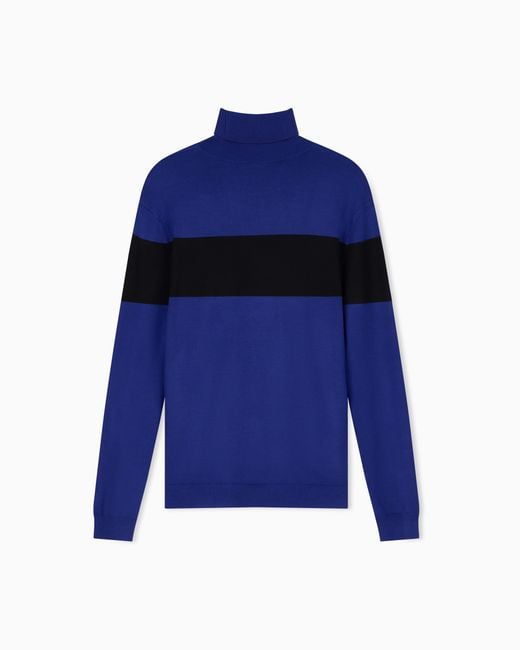 ARMANI EXCHANGE Blue Pullover Viscose Blend for men