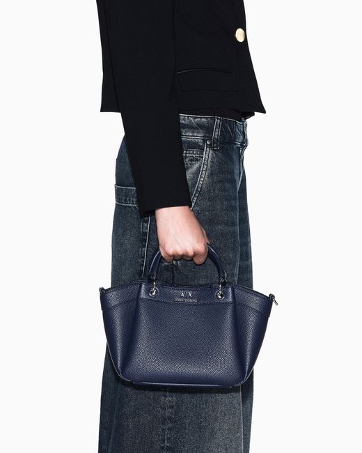 ARMANI EXCHANGE Blue Small Handbag With Degradè Shoulder Strap