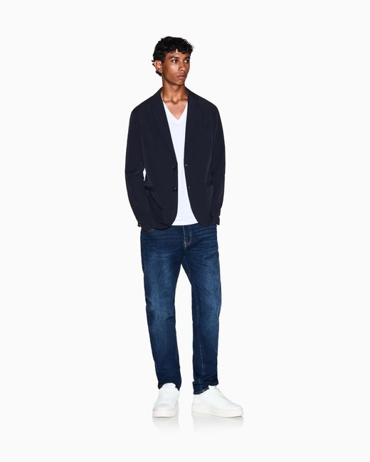 ARMANI EXCHANGE Blue Single-Breasted Jacket for men