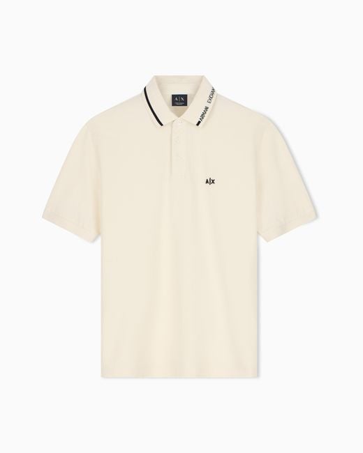 ARMANI EXCHANGE White Regular Fit Polo Shirt for men