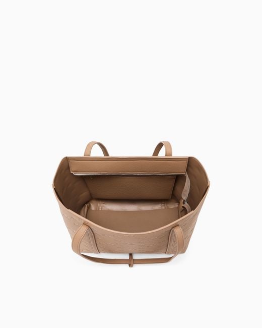 ARMANI EXCHANGE Natural Shopping Bag With An Embossed Logo