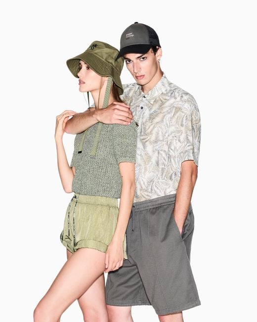 ARMANI EXCHANGE Green Shiny Nylon Shorts