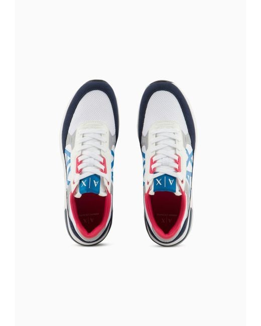 Armani Exchange Sneaker Aus Mehreren Materialien in Blue für Herren
