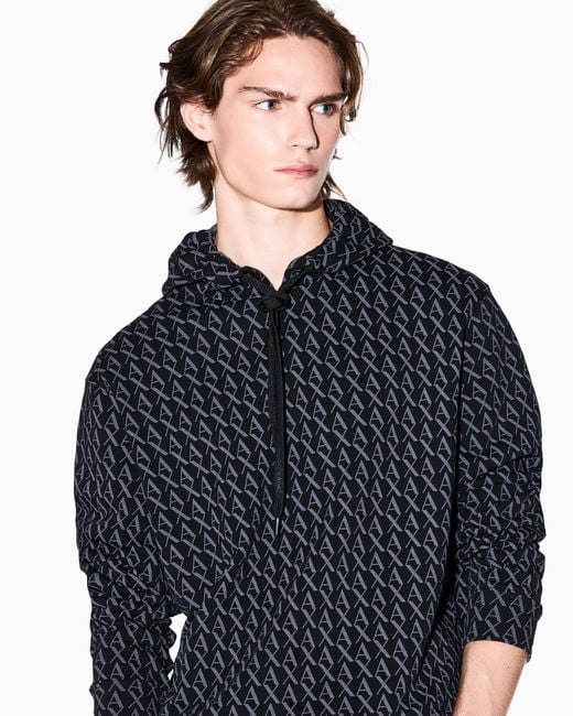 Sweat À Capuche Avec Logo Intégral ARMANI EXCHANGE pour homme en coloris Blue