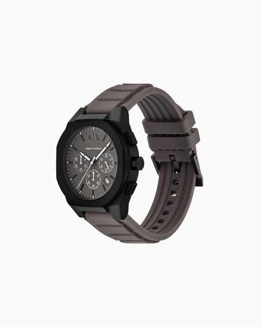 ARMANI EXCHANGE Black Sync Chronograph Silicone Watch for men