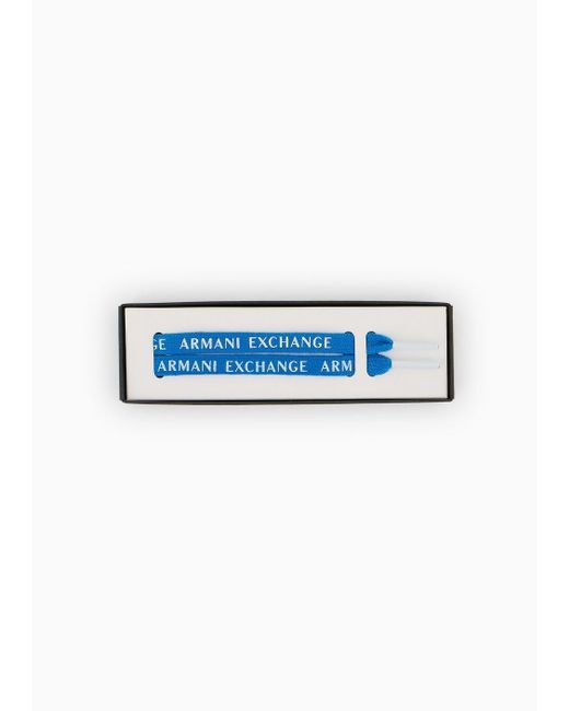 Armani Exchange Blue Sneaker Laces With Logo for men