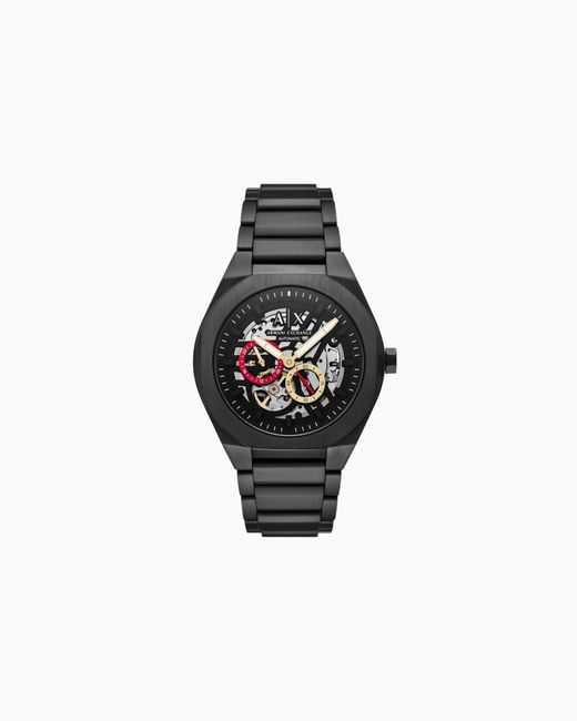 ARMANI EXCHANGE Black Sync Automatic Stainless Steel Watch for men