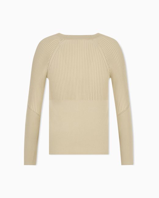 ARMANI EXCHANGE White Regular Fit Cardigan Knitted Recycled Viscose