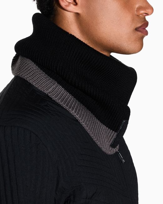 ARMANI EXCHANGE Black Soft Neck Scarf for men