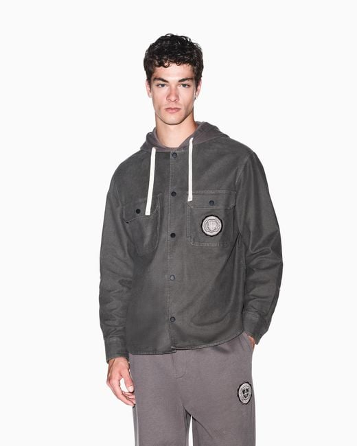 ARMANI EXCHANGE Gray Oversized Shirt for men