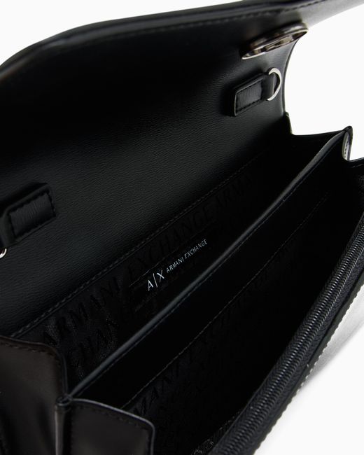 ARMANI EXCHANGE Black Wallet On Chain With Asv Logo