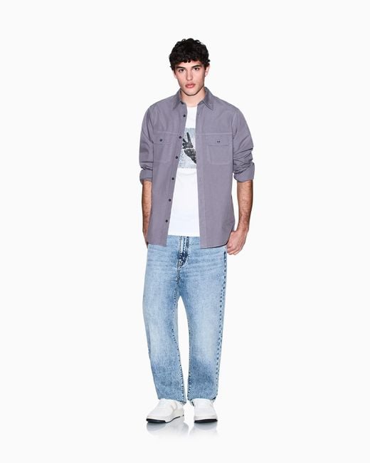 ARMANI EXCHANGE White Regular Fit Cotton T-Shirt for men