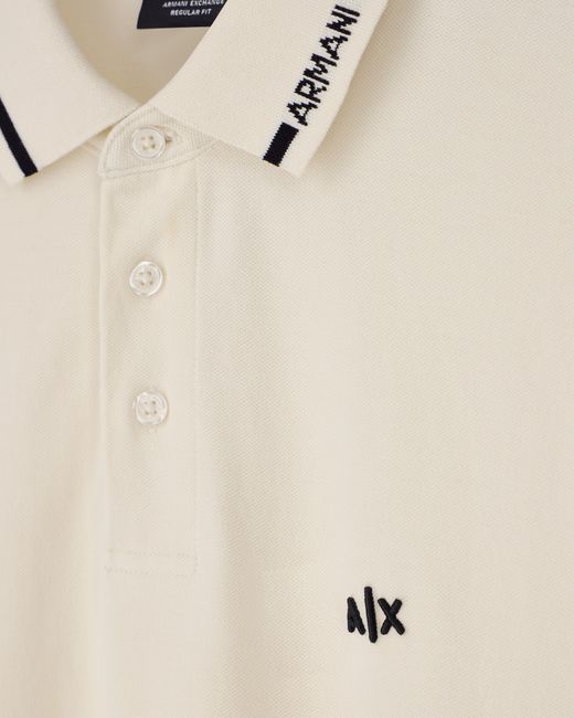 ARMANI EXCHANGE White Regular Fit Polo Shirt for men