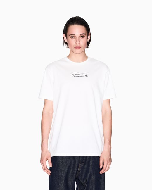 ARMANI EXCHANGE T-Shirt Im Regular Fit Mit Logo-Schriftzug in White für Herren