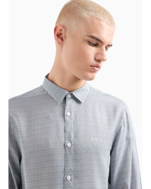 Camicia Regular Fit In Viscosa di Armani Exchange in Gray da Uomo