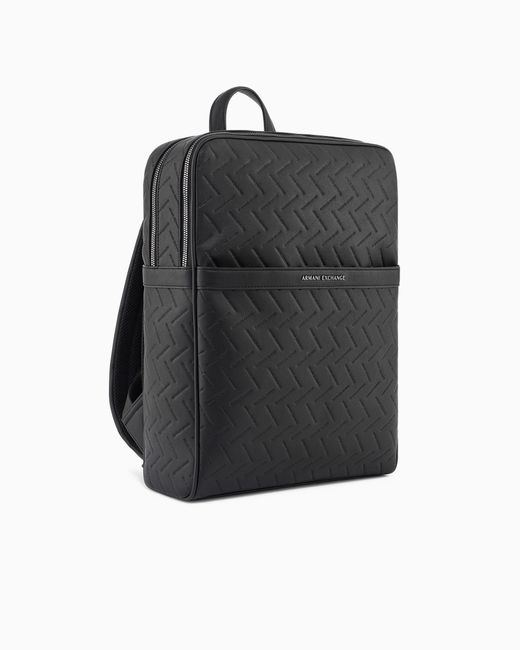 ARMANI EXCHANGE Black Technical Fabric Backpack for men