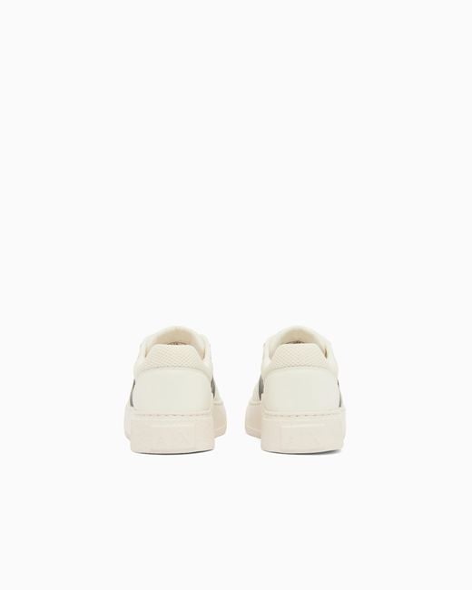 ARMANI EXCHANGE White Technical Fabric Sneakers for men