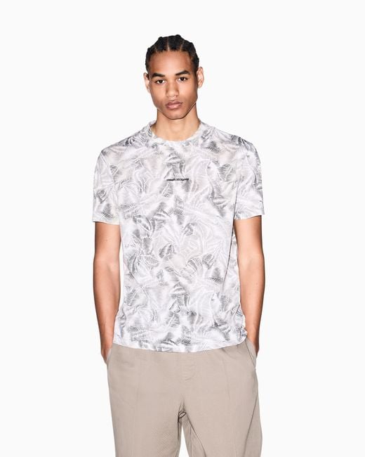ARMANI EXCHANGE White Regular Fit T-Shirt for men