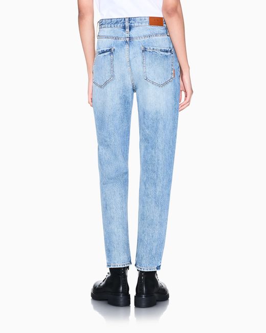 ARMANI EXCHANGE Blue Oversized Fit 5 Pockets Denim Pant Rigid Cotton