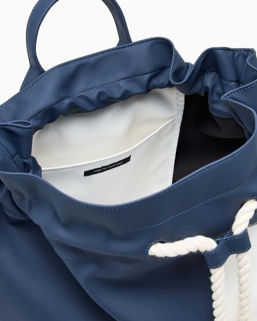 ARMANI EXCHANGE Blue Technical Fabric Backpack for men