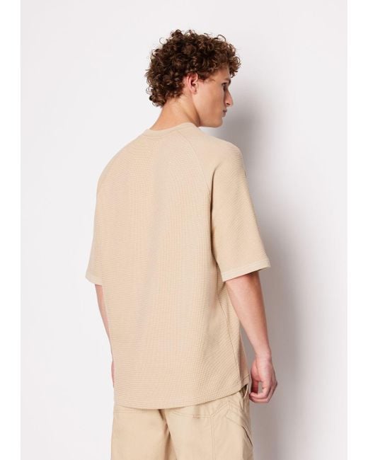 Armani Exchange Natural Short-sleeved Sweatshirt With Tone-on-tone Logo for men