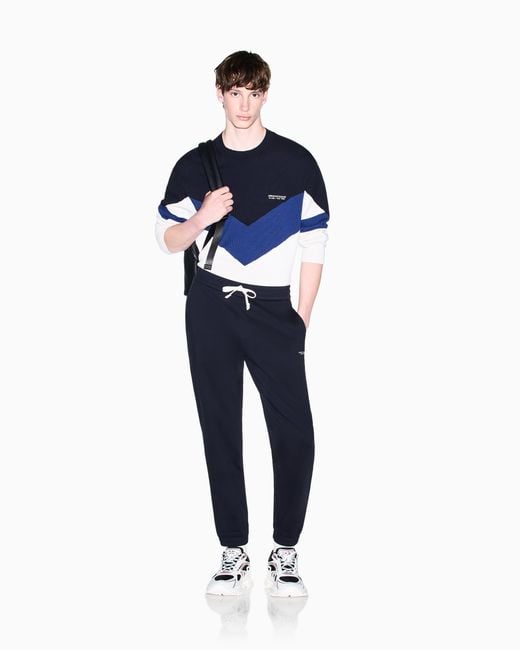 ARMANI EXCHANGE Blue Regular Fit Pullover for men