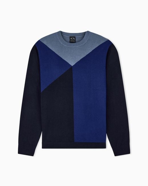ARMANI EXCHANGE Blue Regular Fit Pullover for men