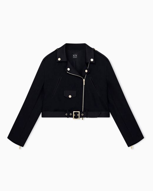 ARMANI EXCHANGE Blue Blouson Jacket With Viscose
