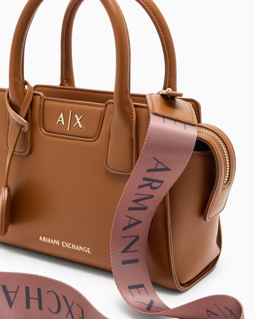 ARMANI EXCHANGE Brown Handbag With Shoulder Strap And Logo